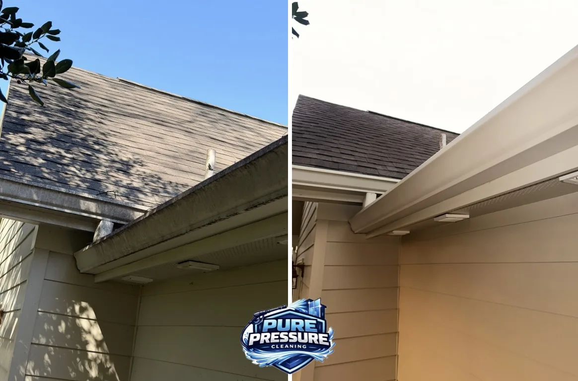 Shingles above the gutter line